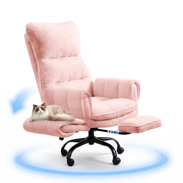 Big and Tall Office Chair, Flip Armrests for Pets & Cross Legged Sitting, Executive Ergonomic Computer Gaming Chair with Foot Rest