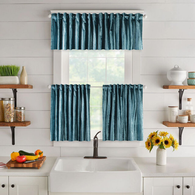 Solid Colour Kitchen Curtain