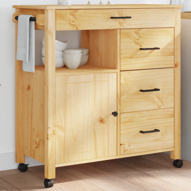 Solid Wood Bar Cart