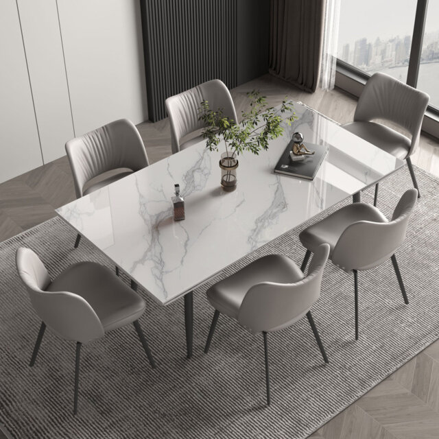 "Modern Extendable Dining Table for 4-10 Peopleï¼159-239cm Adjustable Length, Sintered Stone Dining Table - Scratch & Heat Resistant - Modern Kitchen "