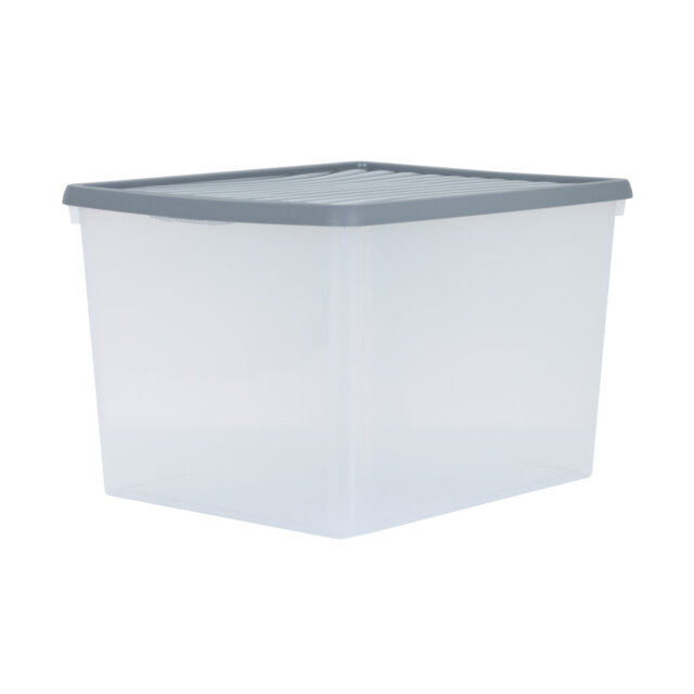 Wham 50L Archive Box & Lid Pack of 3 Clear/Cool Grey