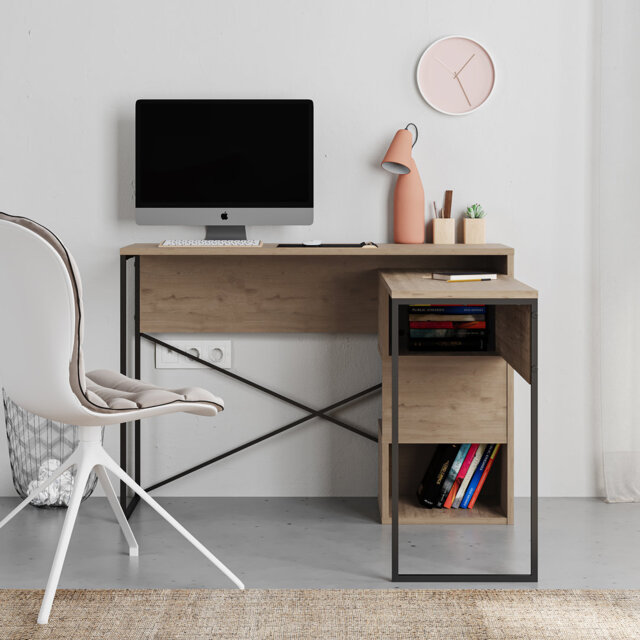 Claverton 110cm Wide Rectangle Writing Desk with Smart Storage