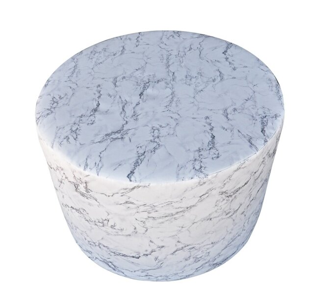 Dandys 60cm Wide Round Marble Pouf Ottoman