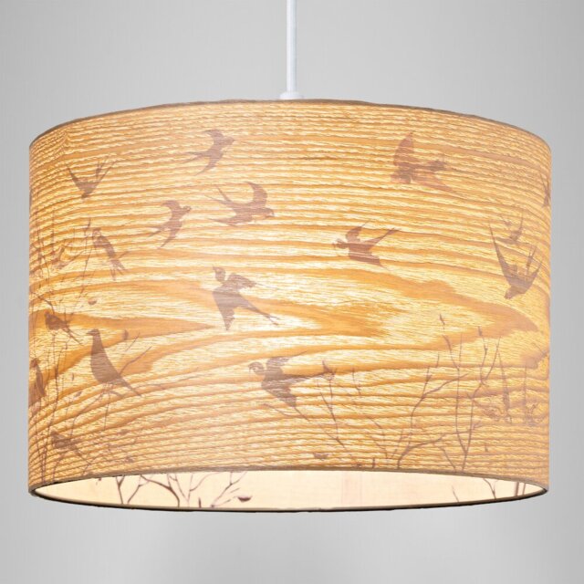 20cm H Plastic Drum Lamp Shade ( Screw On ) in Brown