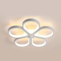 LED Ceiling Light with Flower Shape, 30cm Semi Flush Mount Ceiling Light, 000K/4000K/6500K Dimmable, Acrylic Lamp for Bedroom, Living Room