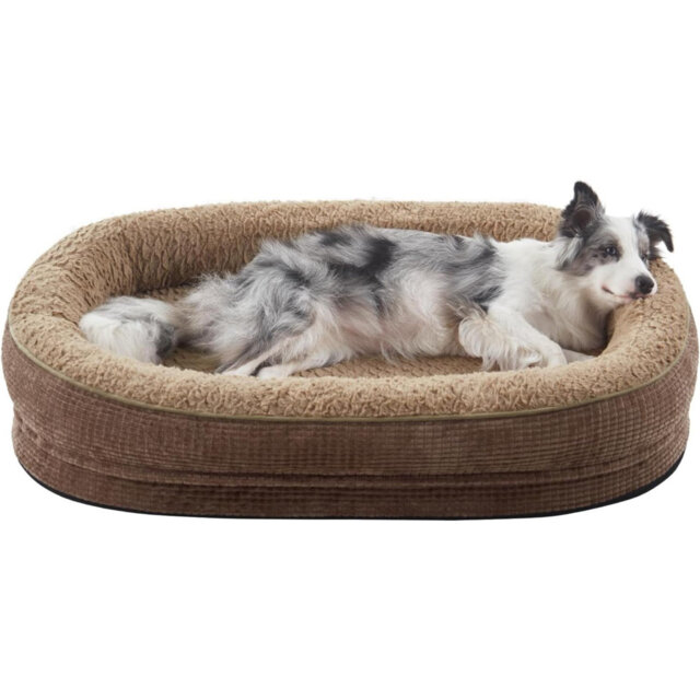 Large Dog Bed, Orthopedic Memory Foam Dog Beds, Washable Dog Bed, Fits Up To 23Kg, Four-Sided Neck Pillow, Good For Doberman Pinscher, Sheltie, Border