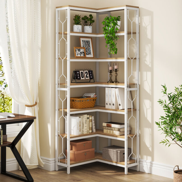 Floki Stainless Steel Corner Bookcase