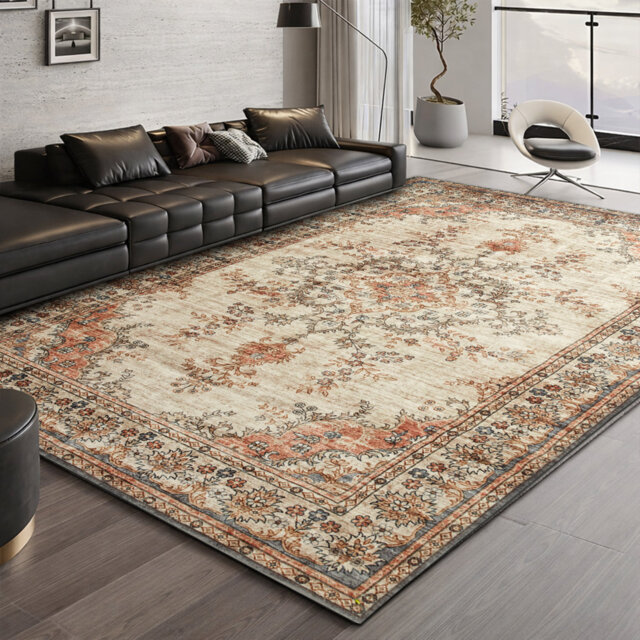 Vintage Oriental Area Rug – Living Room Large Rug for Cozy and Stylish Space