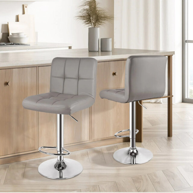 Shayna Swivel Upholstered Adjustable Height Counter Stool with Metal Frame
