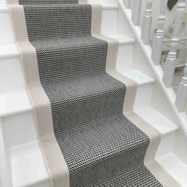 Vichy Black Stair Runner â Reversible, Durable & Hardwearing Carpet for Stairs & Staircases, Multiple Lengths