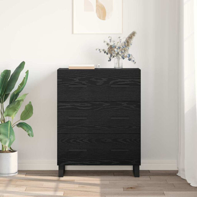 Sideboard Old Wood 69.5 X 34 X 90 Cm Engineered Wood And Iron