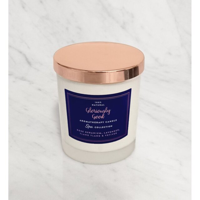 Spa Rose Geranium, Lavender, Ylang Ylang & Vetiver Scented Jar Candle