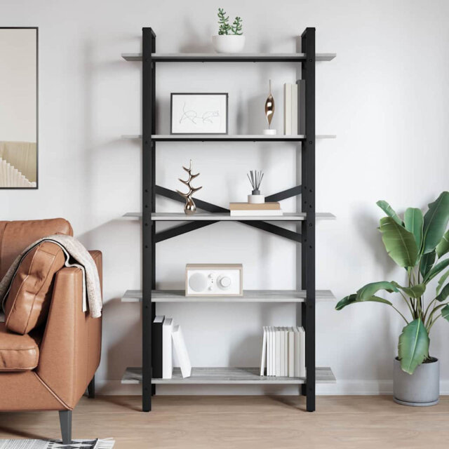 100cm W Steel Etagere Bookcase