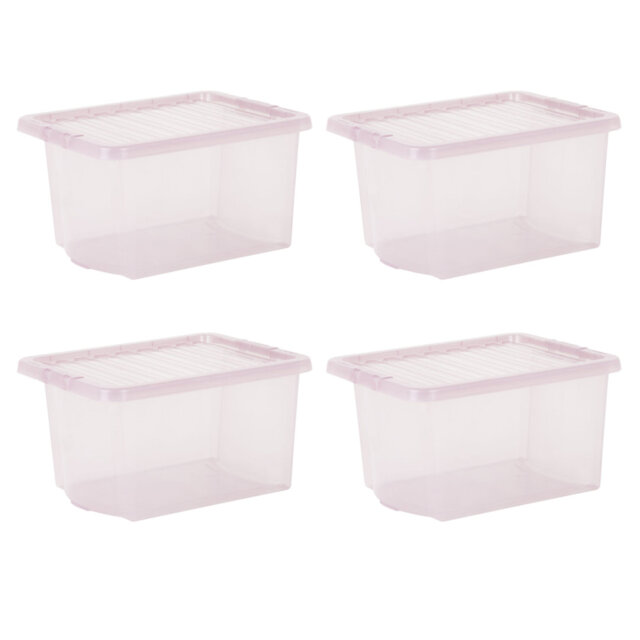 Wham Crystal 28L Plastic Storage Boxes Tint Spectrum
