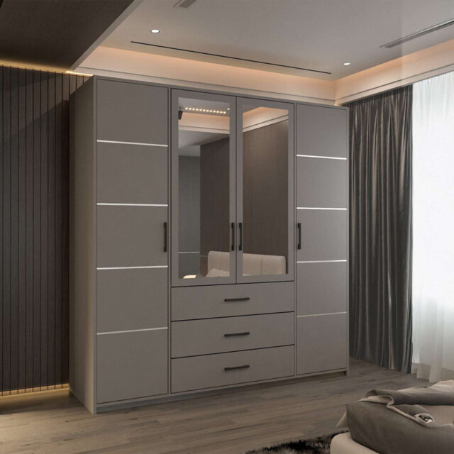 Belluno Signature 4-Door Wardrobe with Mirrors