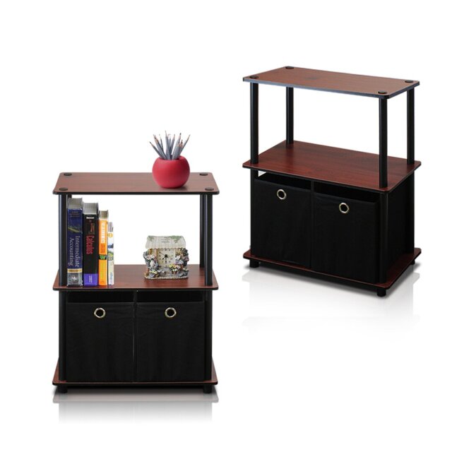 Joseph 2-Bins Multipurpose Storage Shelf Bookcase