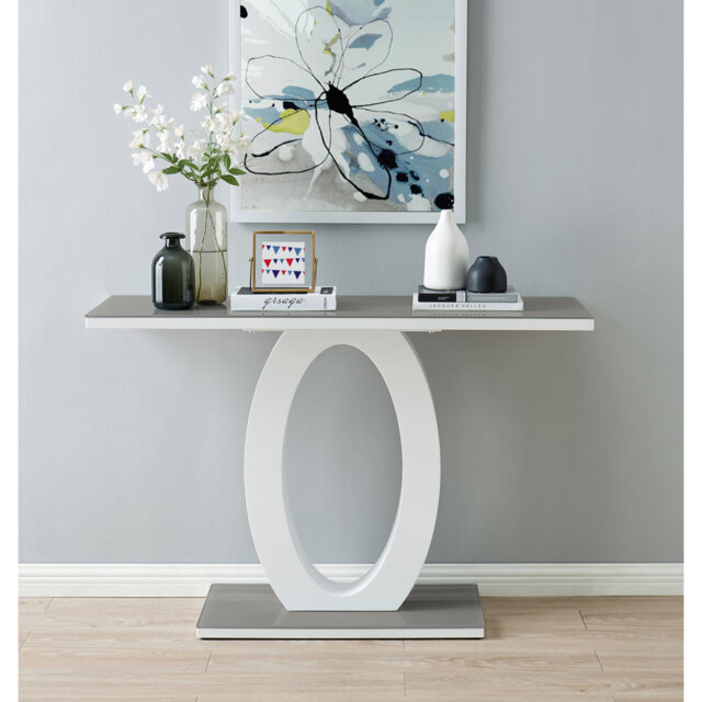 Reculver High Gloss and Glass Topped Console Table - Halo Design Hallway Table