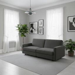 HideAway Sofa Bed Convertible 3-Seater Fabric Sofa with Dual Hidden Storage Compartments