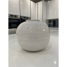White And Grey Washed handmade Round Bamboo Vase