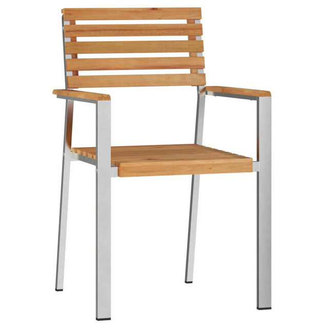 Garden Chair 8 Pcs Brown 56 X 54.5 X 87Cm Solid Teak Wood