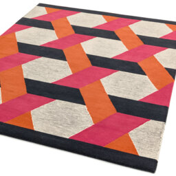 Deutsch Hand Woven Wool Orange/Grey Indoor Rug