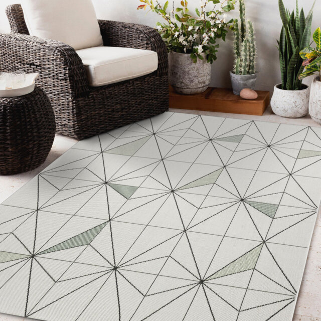 Vandling Machine Woven Black/Green/White Rug
