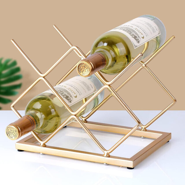Adonys Tabletop Wine Bottle Rack Gold