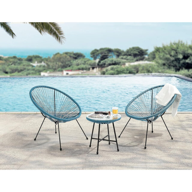 17 Stories Alyssya Natural Acapulco Styled Egg Shape Conversational Garden Bistro Patio Outdoor Set