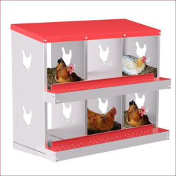 6 Compartment Metal Chicken Nesting Boxes For Chicken Coop, Roll Away Eggs Laying Box,Easy Cleaning,Ventilated Chicken Poultry Equipment