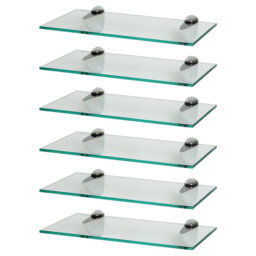 Harbour Housewares - Floating Glass Shelves with Silver Brackets