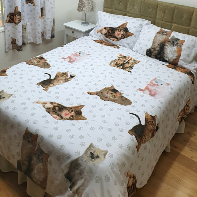 CUTE KITTENS Andreiana Cotton Blend Duvet Cover Set Set