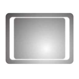 iBathUK Nova Wall Mounted LED Illuminated Bathroom Mirror with Touchless Sensor and Demister Pad and White Lights, 900 x 650mm