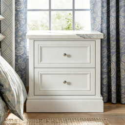 Vcswc 60cm Faux Marble Top Modern Bedside Table Fully Assembled Freestanding