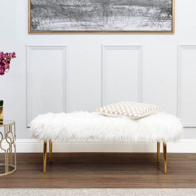 Sabrina Faux Fur Upholstered Bench