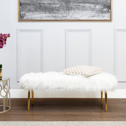 Sabrina Faux Fur Upholstered Bench