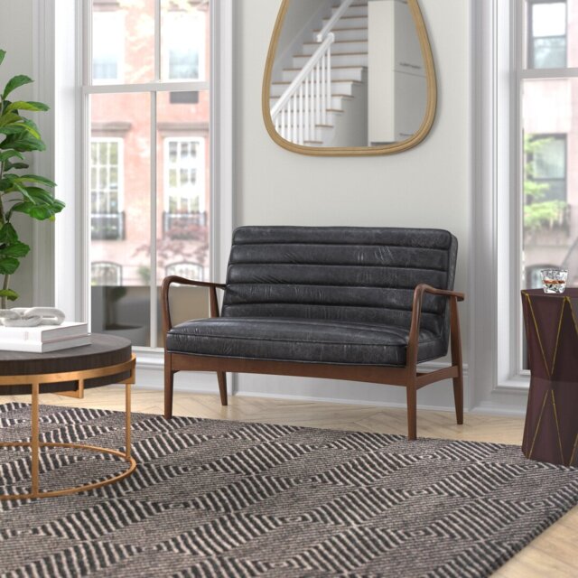 Cassidee 2 Seater Top Grain Leather Loveseat