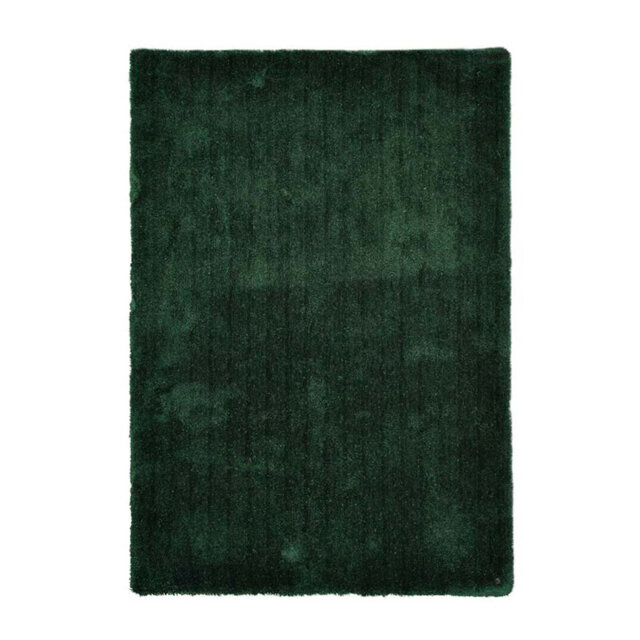 Handmade Cozy rug in dark green