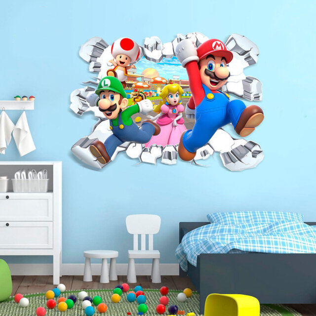 Mario Wall Stickers, 3D Super Mario Bros Wall Stickers