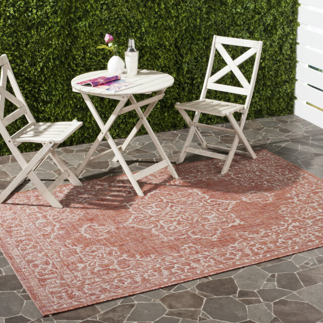 Kori Hooked Terracotta/Beige Indoor/Outdoor Rug