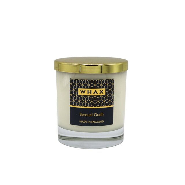 Sensual Oudh Scented Jar Candle with Glass Holder