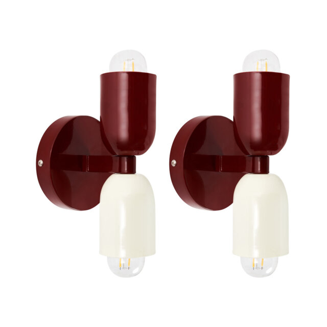 Set of 2 Wall Lamps TOPI Metal Red