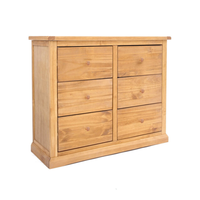 6 Drawer 110cm W Double Dresser