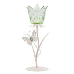 29.5Cm Glass Metal Tabletop Votive Holder