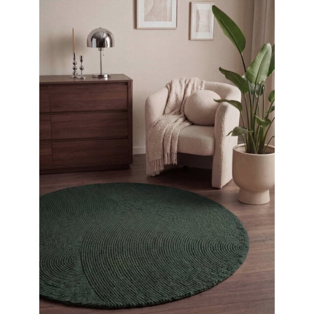 Calmio - Wool Rug by Hanse Home - Natural Living Room Rug Round, Hand-Tufted Wool Hygge, Scandinavian Living Room, Bedroom, Dining Room, Hallway