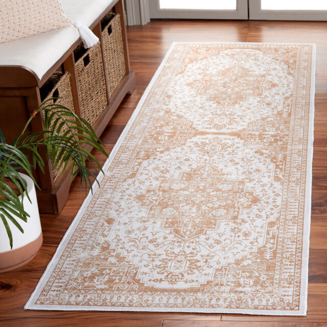 Arizona Manor Machine Washable Non-Slip Area Rug In Beige & Gold