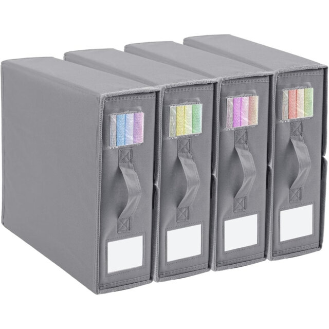 Foldable Bed Sheet Organizers Storage Box 4 Pack