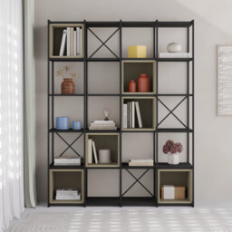 Vale Modern Metal Frame Multi-Purpose Bookshelf & Storage Unit