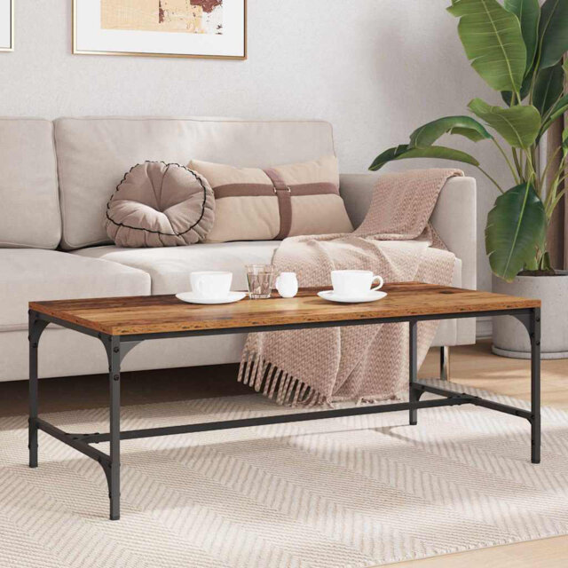 Coffee Table Old Wood 100 X 50 X 35 Cm Engineered Wood