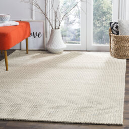 Natura Drift Handwoven Wool Area Rug in Silver & Ivory