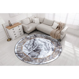 Roelof wash mat, marble, Greek, anti -slip - black / gold